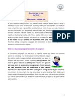 2.1 Handout - Response To An Article PDF