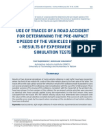 Use of Traces of A Road Accident For Determining The Pre-Impact Speeds of The Vehicles Involved - Results of Experimental and Simulation Tests PDF