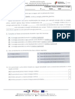 Física-Química ficha de trabalho sobre forças e energia