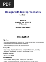 Design With Microprocessors: Year 3 CS Academic Year 2018/2019 1 Semester Lecturer: Radu D Ănescu