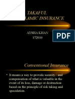 Takaful The Islamic Insurance: Aysha Khan 172010