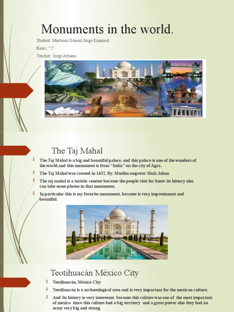 Famous World Monuments Overview | PDF | Art