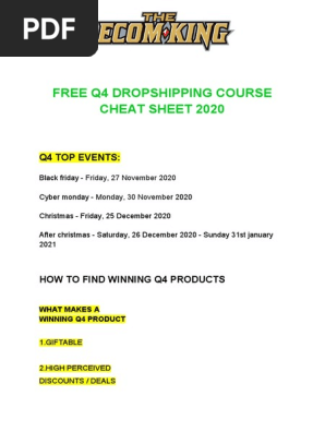 FREE Q4 DROPSHIPPING COURSE