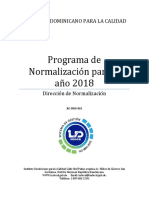 Programa Nacional de Normalización Año 2018