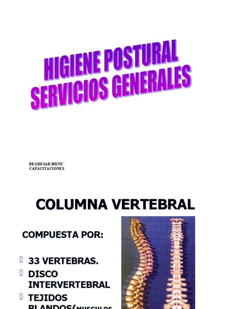 Higiene Postural para Cuidar la Columna | PDF | La columna vertebral ...