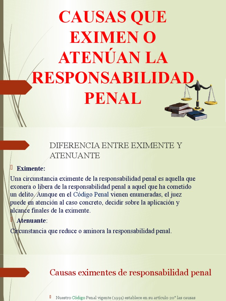 Eximentes y Atenuantes | PDF | Derecho penal | Justicia penal