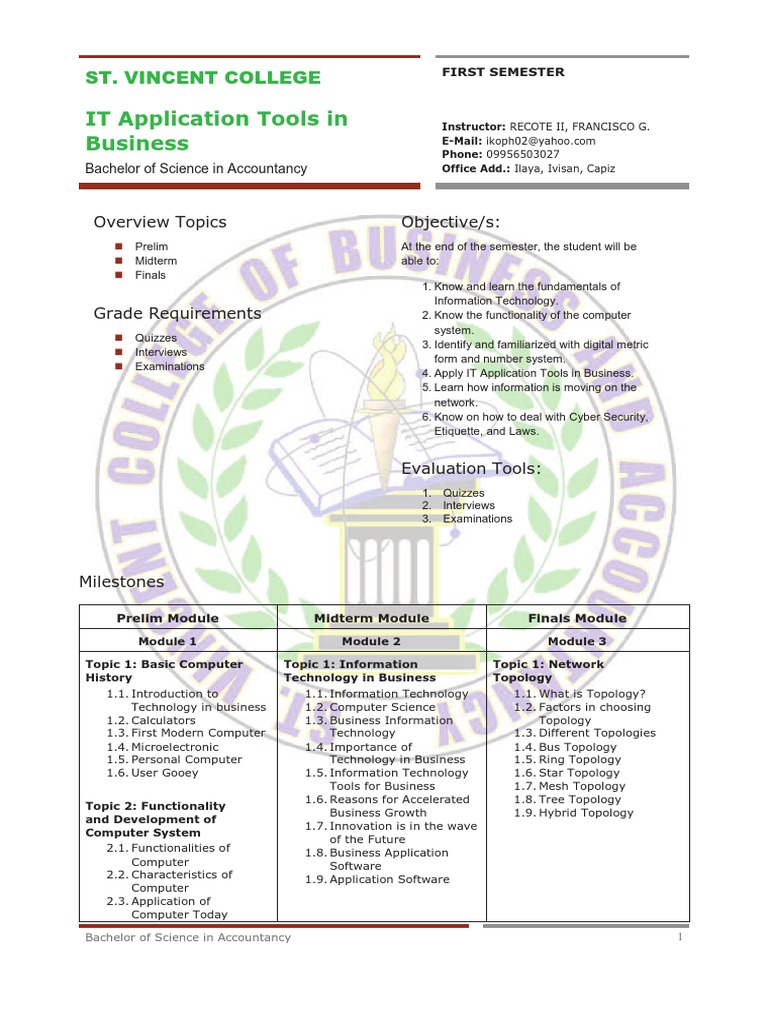 COMP1 - RECOTE-COURSE OUTLINE (Ivisan) PDF | PDF | Wireless Lan ...