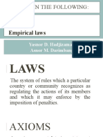 Explain The Following:: Laws Axioms Empirical Laws