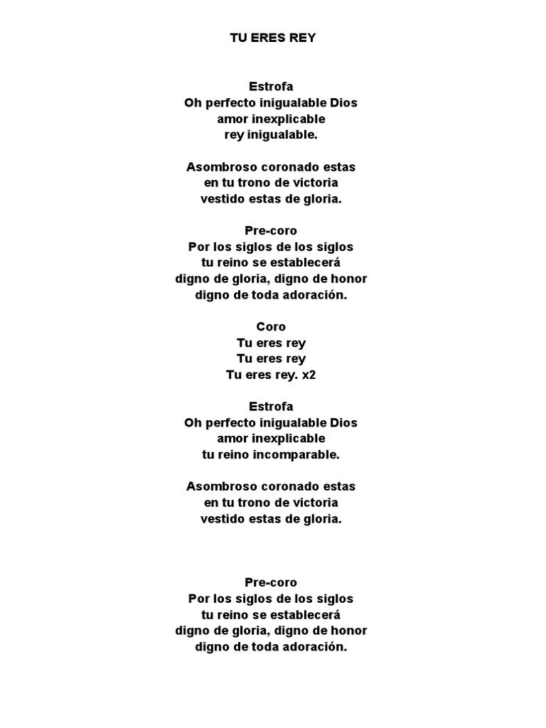 Tu Eres Rey | PDF