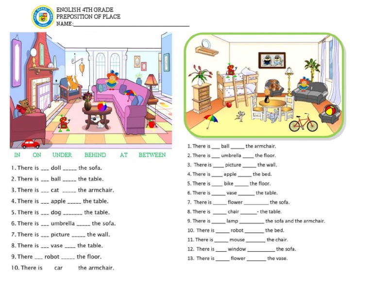 English 4TH Grade Prepositions | PDF