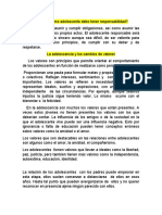 La Adolescencia Nueva Responsabilidad para El Ejercicio de La Responsabilidad