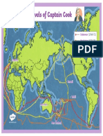 A Map of The Journeys of Captain Cook - Captain James Cook Resource Pack