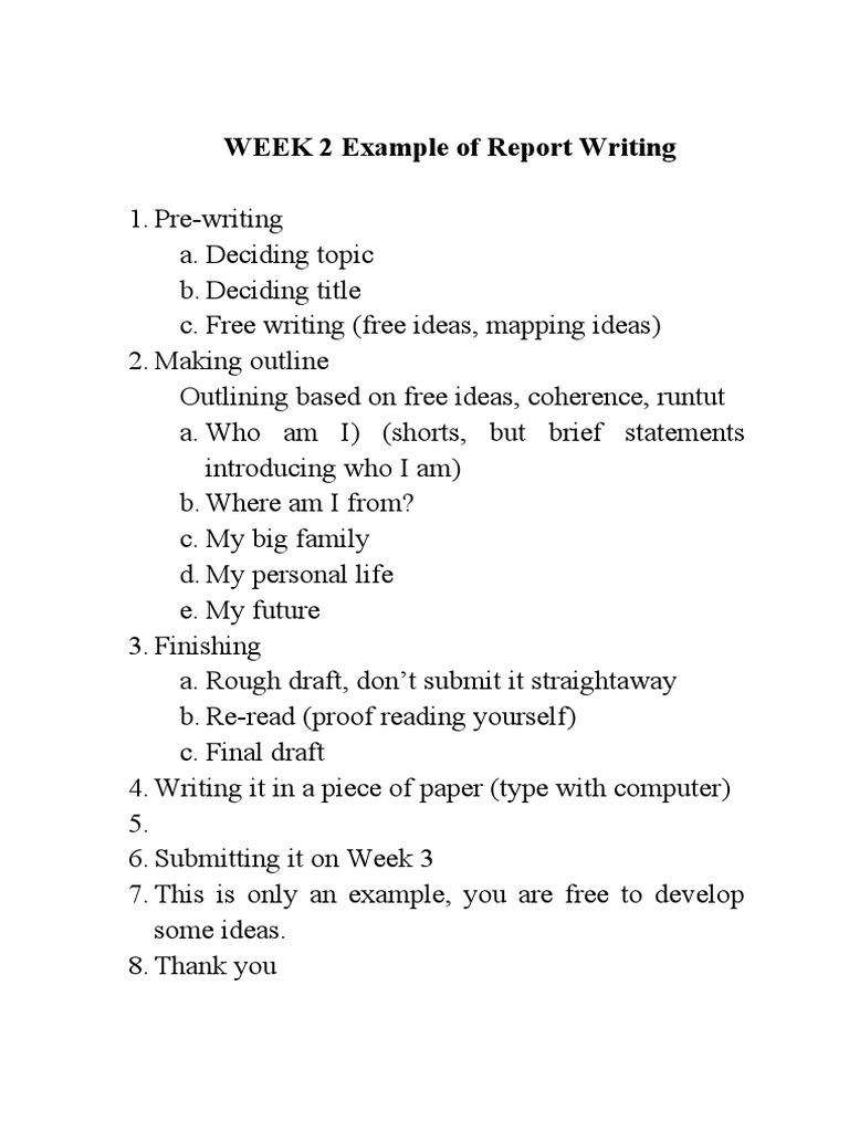 Example Report Writing Guide | PDF | Learning | Cognition