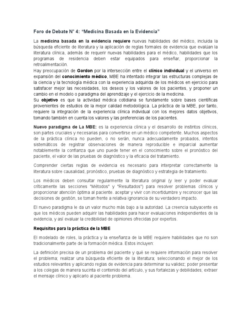 Medicina Basada en la Evidencia: Nuevas Habilidades | PDF | Evidencia ...