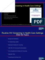 Routine HIV Screening in Health Care Settings: Background and Definitions