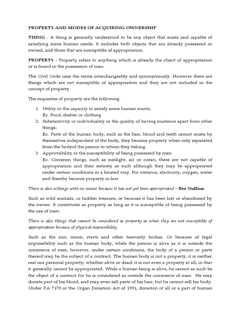 Real and Personal Properties PDF Property Real Property