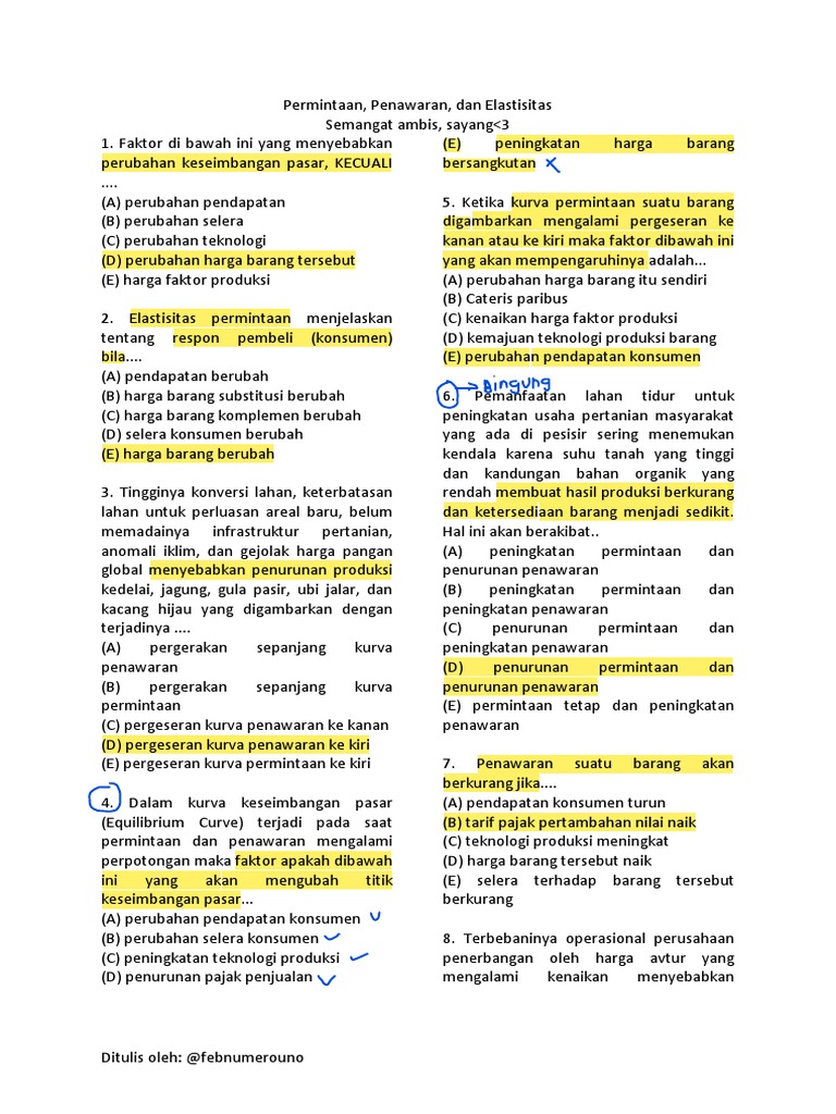 Permintaan Penawaran Elastisitas Pdf