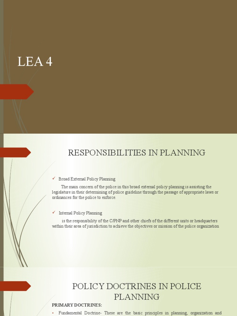 Planning Principles, Doctrines, and Types of Police Plans | PDF ...
