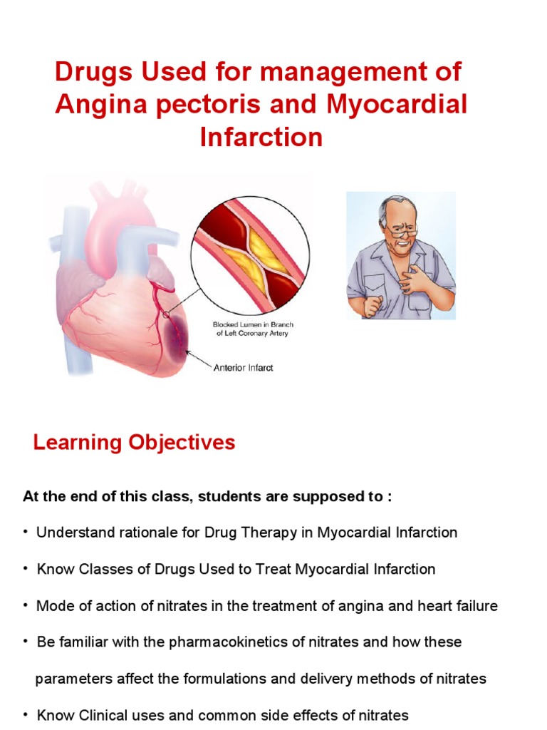 Myocardial Infarction Drug Therapy Guide | PDF | Vasodilation | Calcium ...