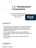 Lesson 1: Introduction To Economics: BS Tourism Management 3A Sorsogon State College Sorsogon City