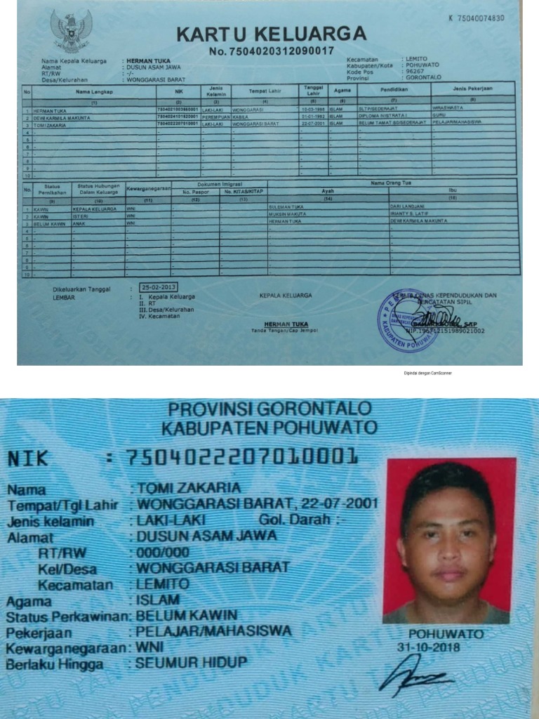 KTP & KK Tomi Zakaria | PDF