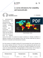 Global Climatic Zone Divisions For Stability Studies On Pharmaceuticals