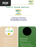 Control System Analysis: Dr. Mbazingwa E. Mkiramweni