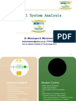 Control System Analysis: Dr. Mbazingwa E. Mkiramweni
