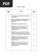 List of Tables