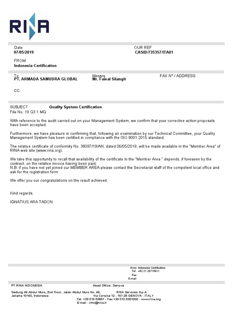 Certificate Communication | PDF