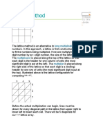 Lattice Method: Long Multiplication