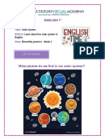 English 1°: What Planets Do We Find in Our Solar System?