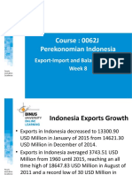 Course: 0062J Perekonomian Indonesia: Export-Import and Balance of Trade Week 8