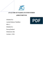 Analysis of Paksitani Industries Assignment#1