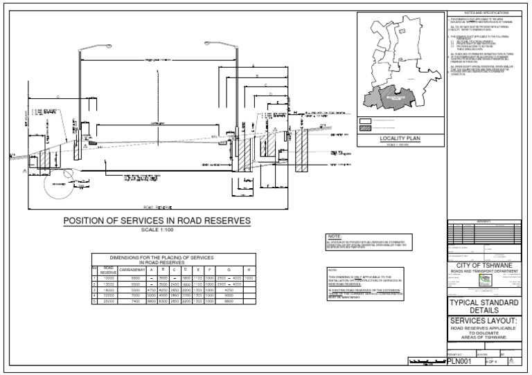 Position of Services in Road Reserves: Typical Standard Details | PDF
