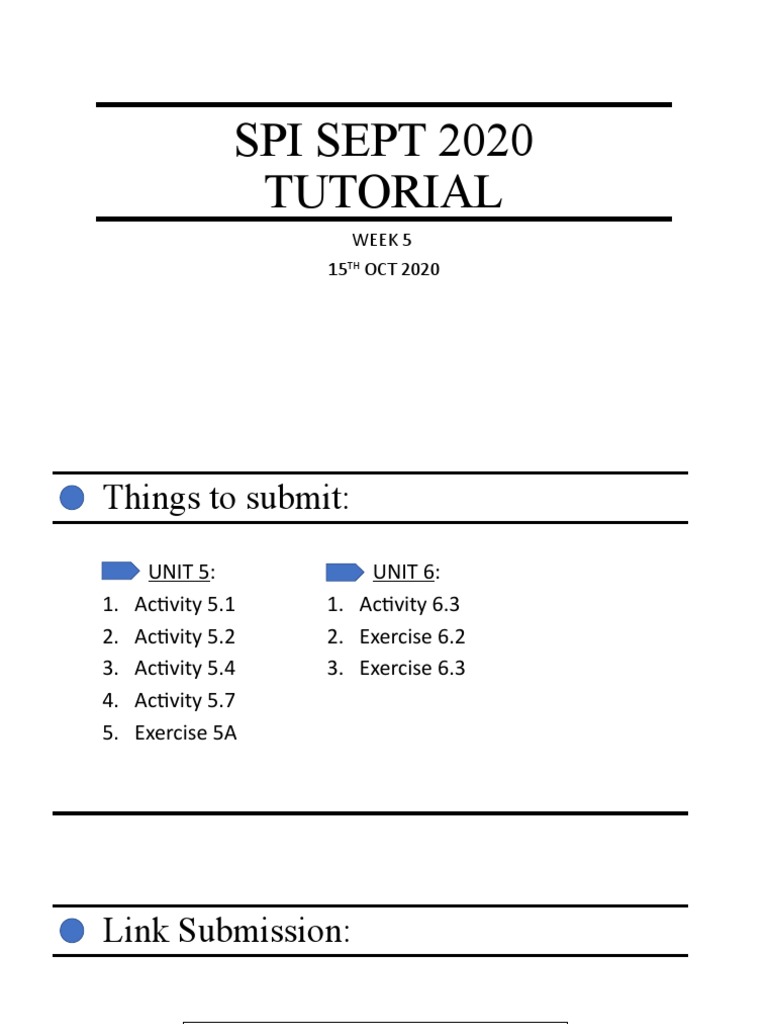 SPI Tutorial Week 5 Submission Guide | PDF | Computer Programming ...