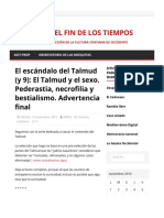 El Escándalo Del Talmud (Y 9) - El Talmud y El Sexo. Pederastia, Necrofilia y Bestialismo. Advertencia Final - Postales Del Fin de Los Tiempos