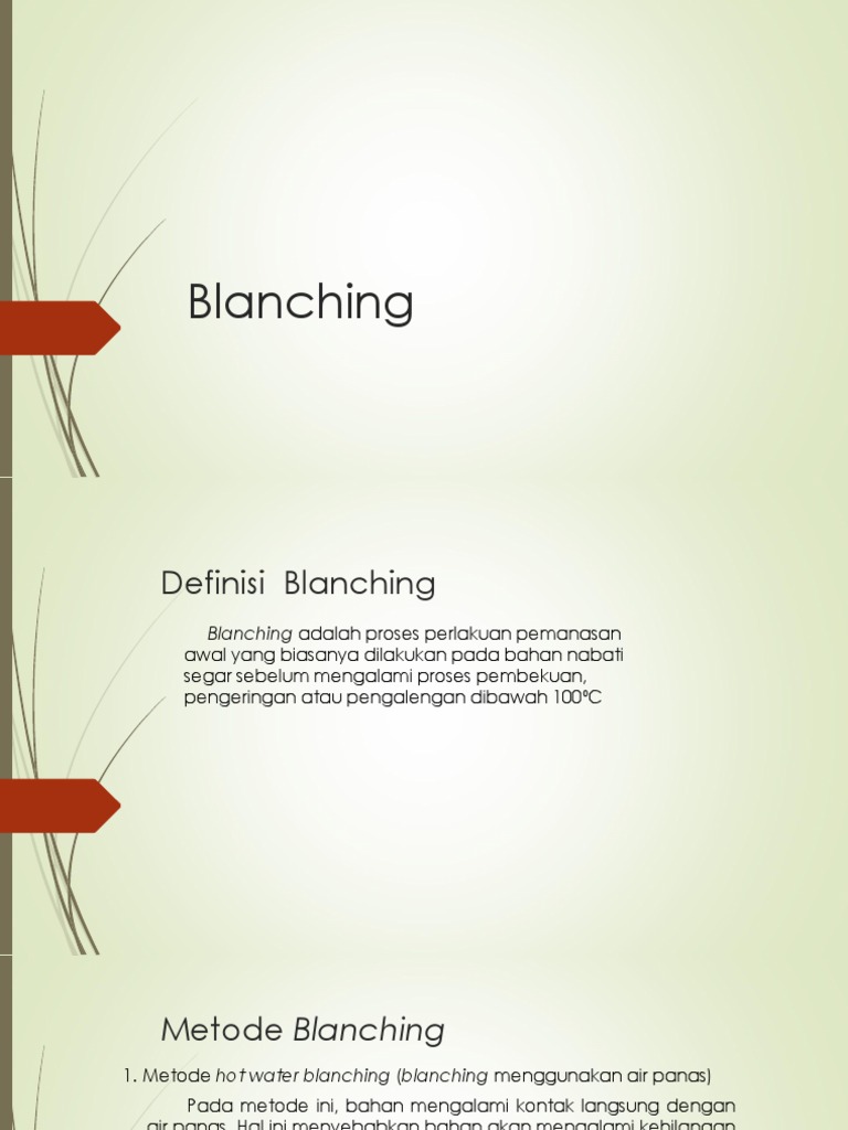 Proses dan Metode Blanching Bahan Nabati | PDF