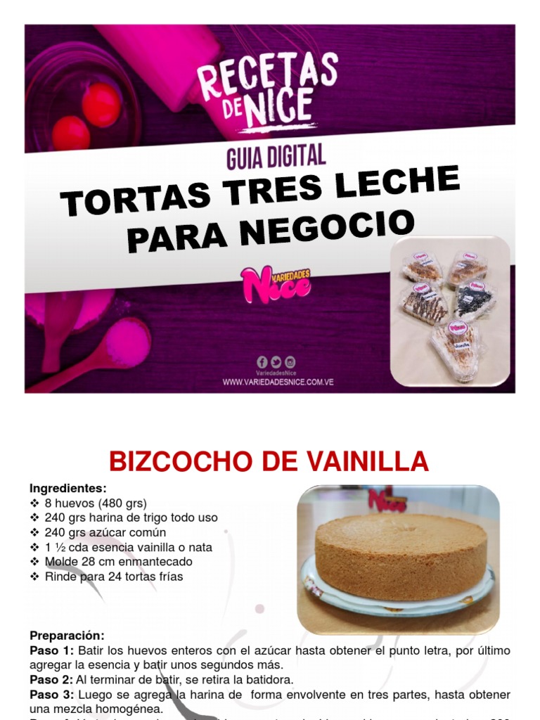 Guia Torta Tres Leche PDF | PDF | Crema | Chocolate
