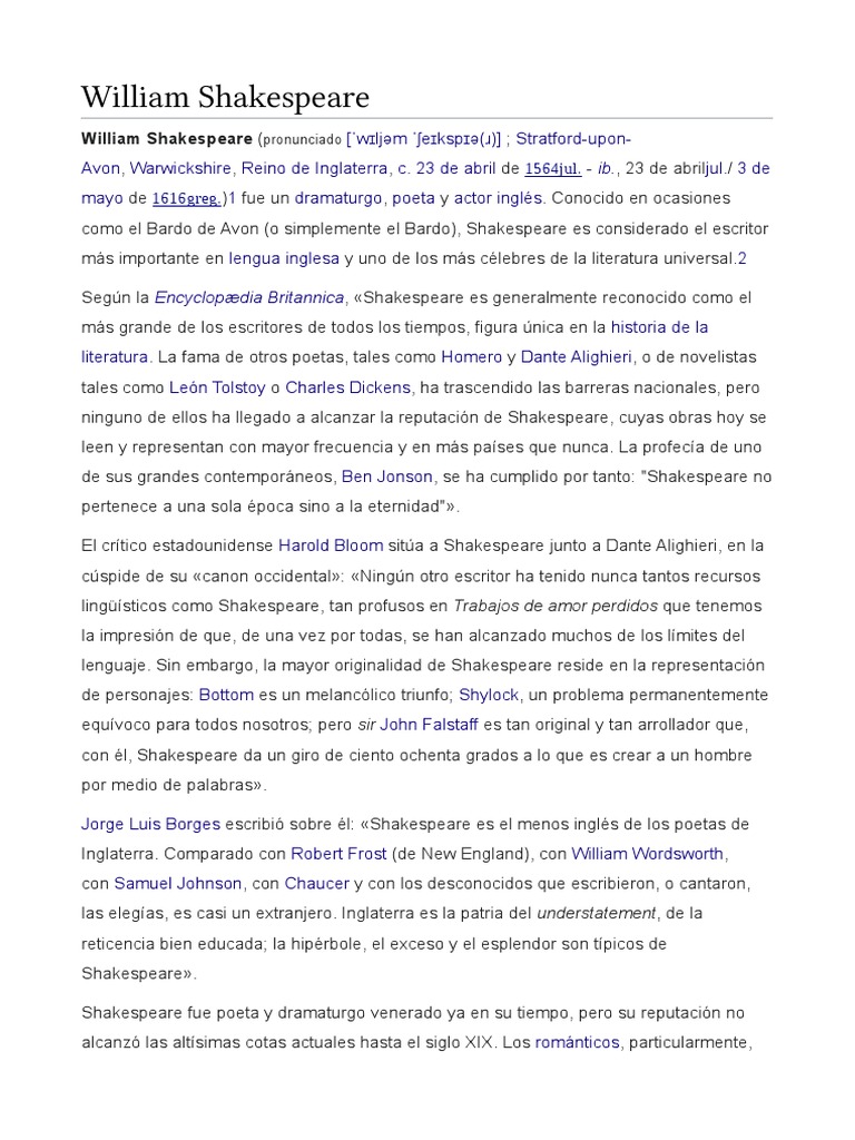 Shakespeare Intro | PDF | William Shakespeare | Poesía