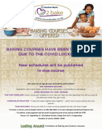 Baking Courses Have Been Suspended Due To The Covid Lockdown New Schedules Will Be Published in Due Course