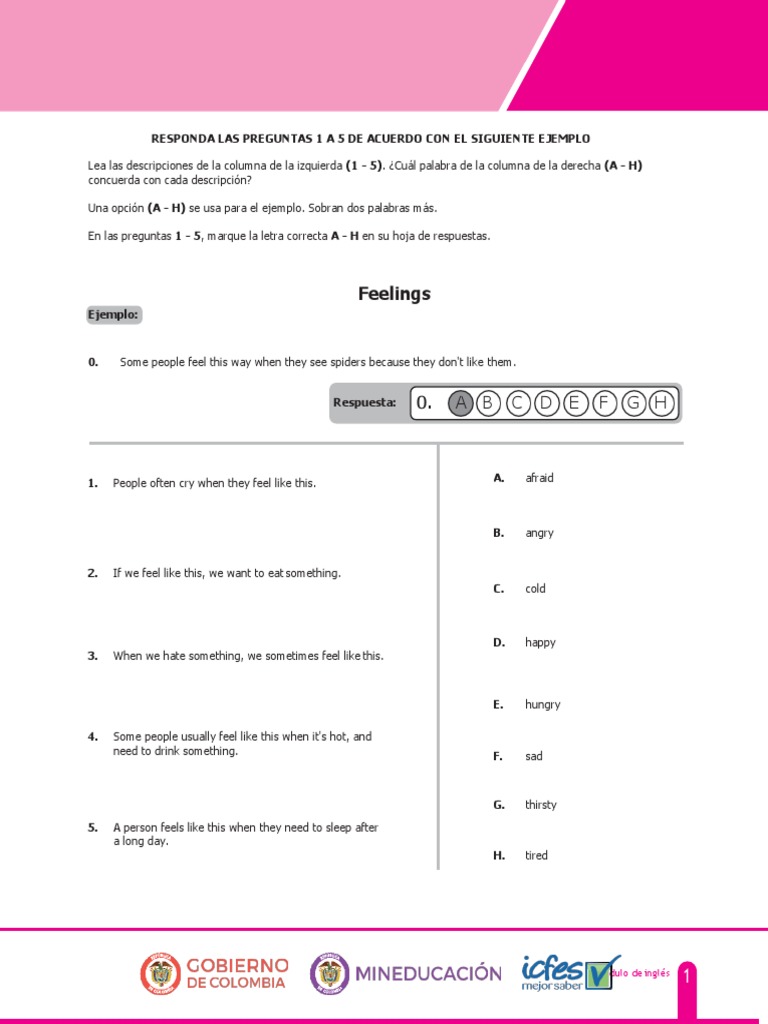 Simulacro ICFES, Prueba de Ingles | PDF | Hotel y alojamiento