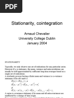 Stationarity, Cointegration: Arnaud Chevalier University College Dublin January 2004