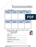 Ficha Ingles - Gramática - 4 - Ano