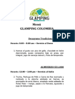 Menús GLAMPING COLOMBIA - GLAMCOL PDF