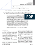 Simultaneous Determination of Candesartan and Hydrochlorothiazide in Human Plasma by LC-MS/MS