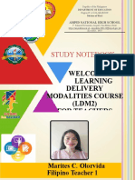 Study Notebook: Welcome To Learning Delivery Modalities Course (LDM2) For Teachers