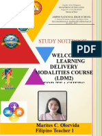 Welcome to LDM2 Course for Teachers - Ampid NHS Rizal