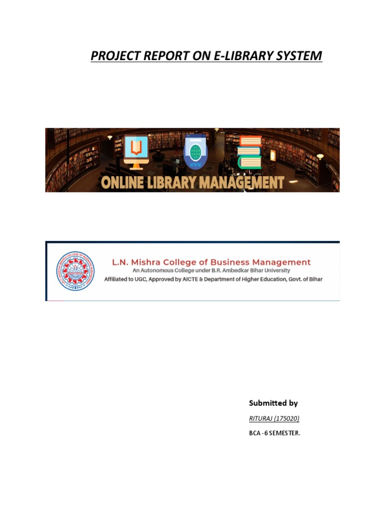Project Report On E-Library System: Submitted by | PDF | Science ...