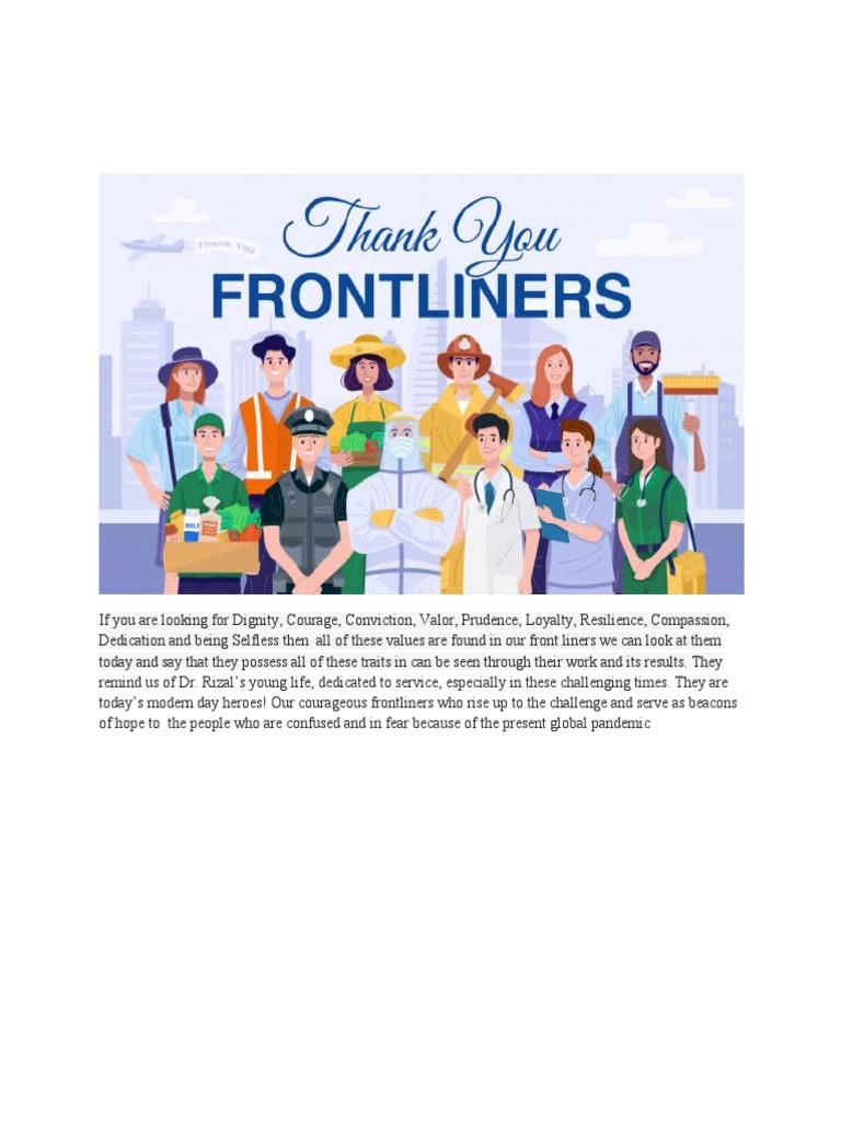 Modern Day Heroes: Frontliners Today | PDF